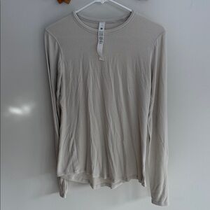 Lululemon Hold Tight Ribbed Long Sleeve Size 10 color bone off white